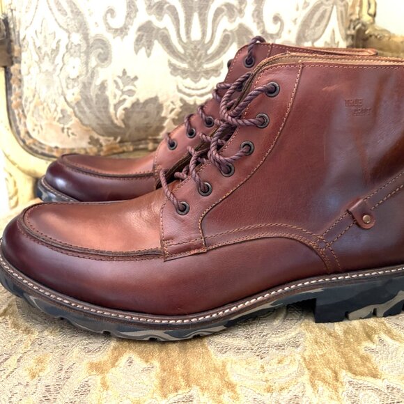 NEW TRUE GRIT BROWN LEATHER LACE UP HIGH TOP CASUAL SHOES   SIZE: 12 - Picture 5 of 12